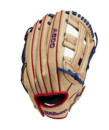 Wilson A500 Series Ball Glove 12" Blonde/Red/Royal
